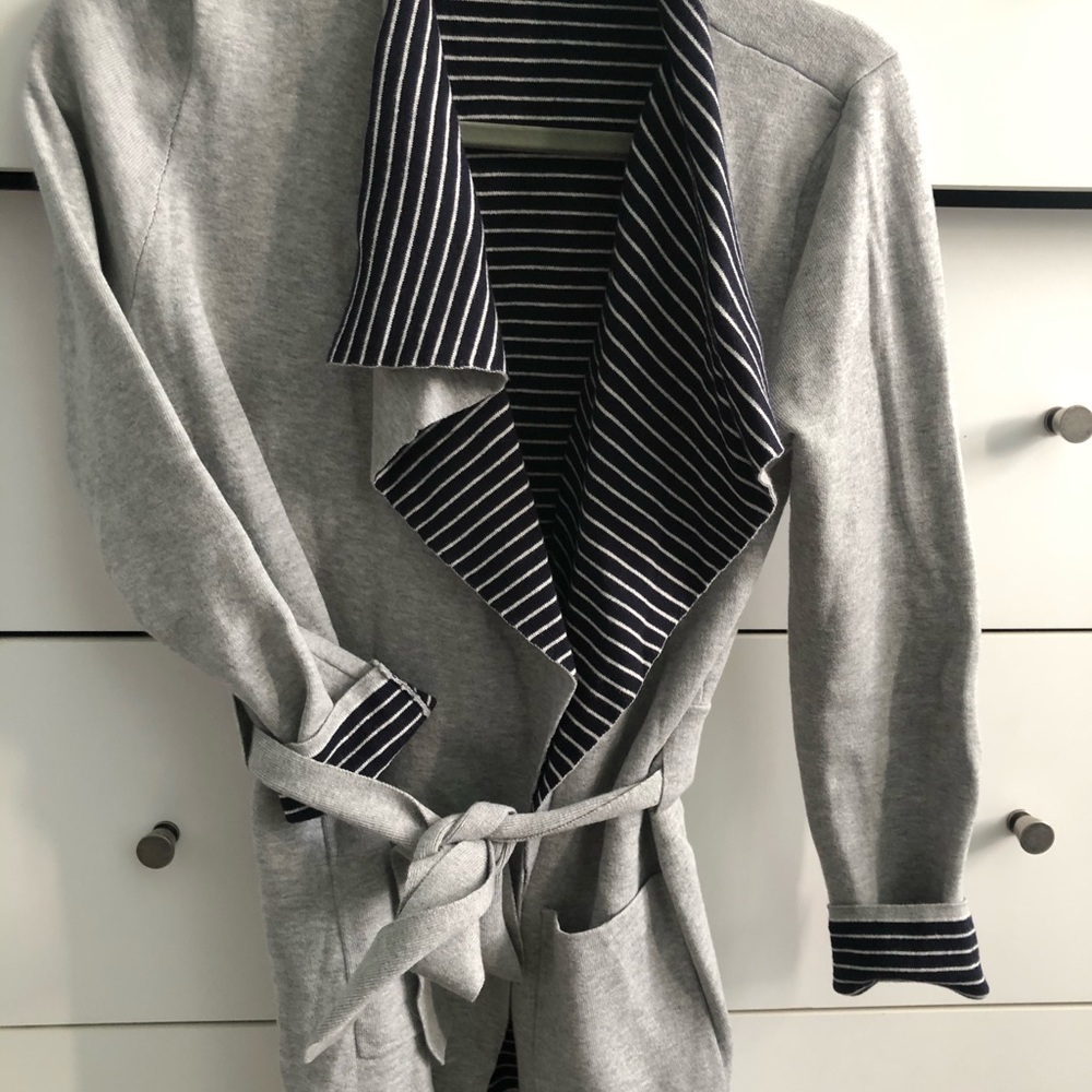 NWOT Loft Petite XS open cardigan cute stripes!